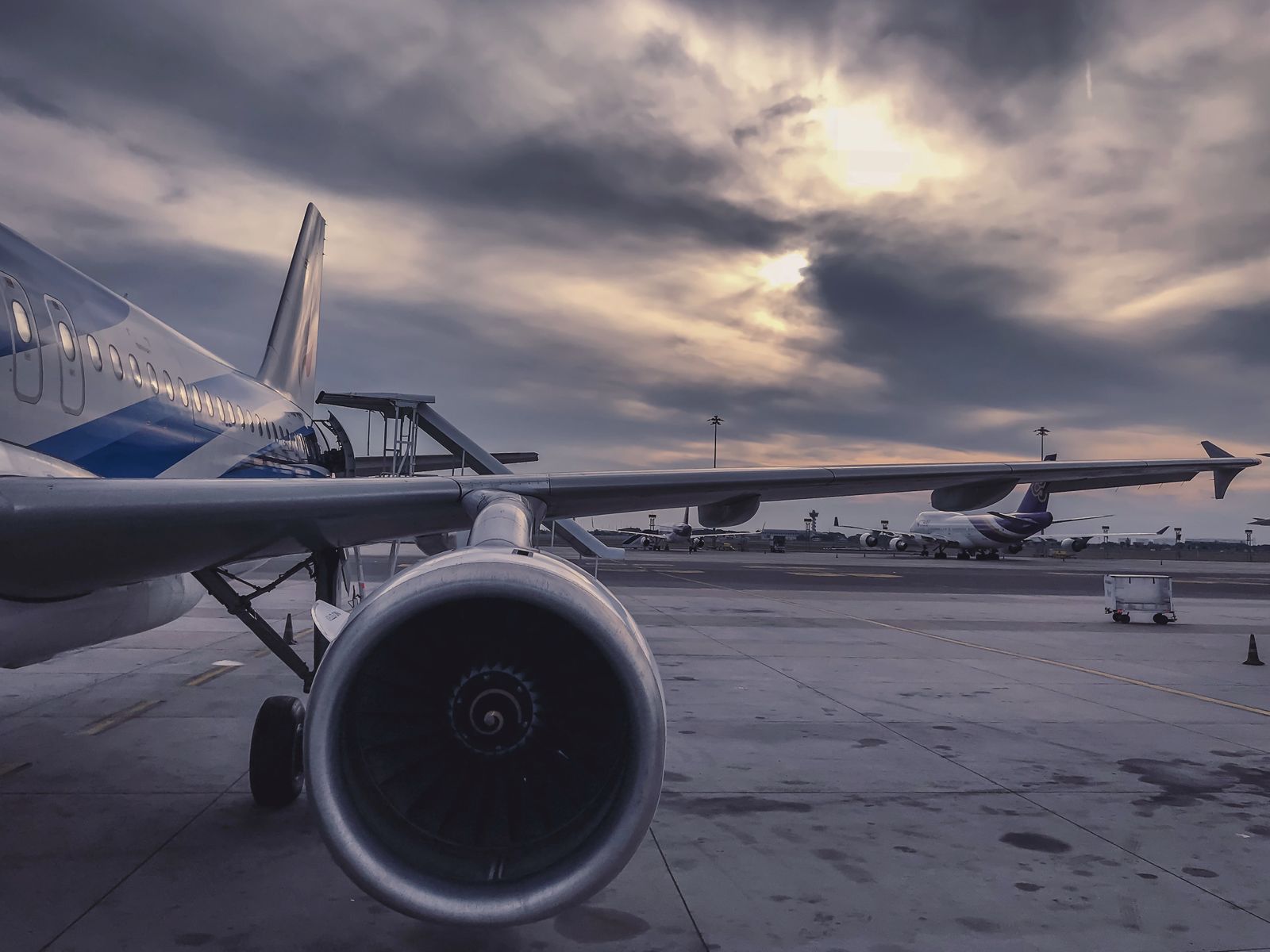 Aircraft on the tarmac for air freight movements